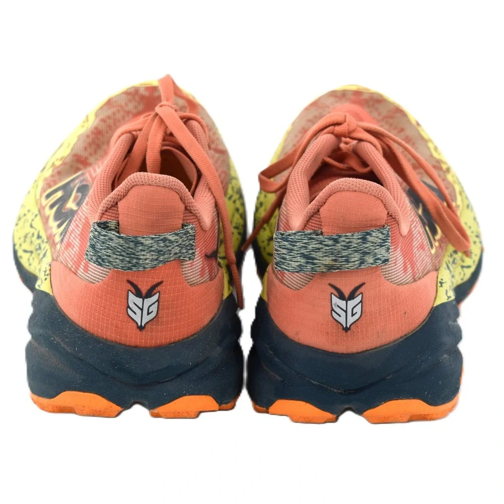 Hoka Speedgoat 6 Trail Running Shoes Mens 8.5 Orange Yellow Good Vibram Soles